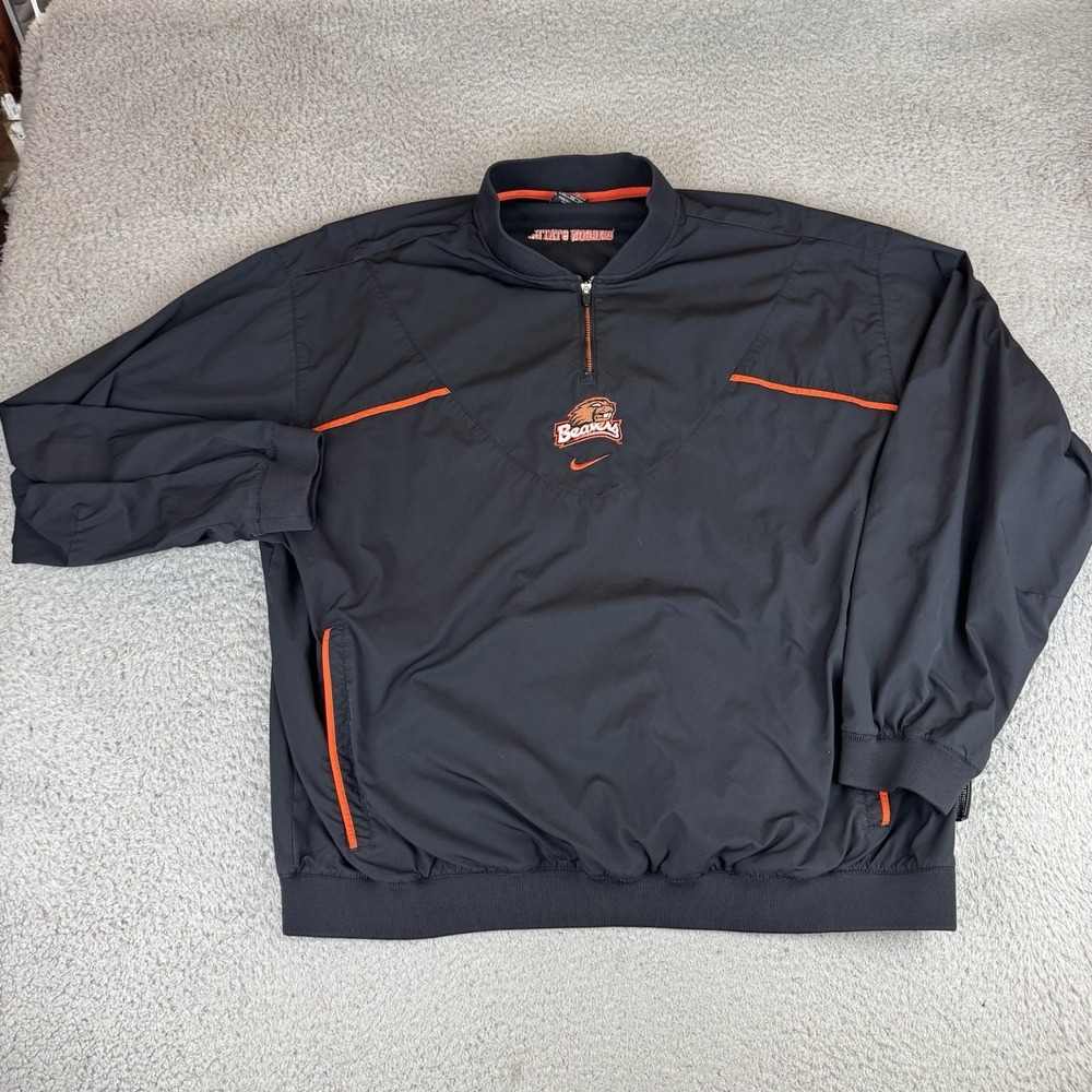 Nike Team Oregon State Windbreaker Pullover Center Swoosh Embroidered Xl Vtg Y2k